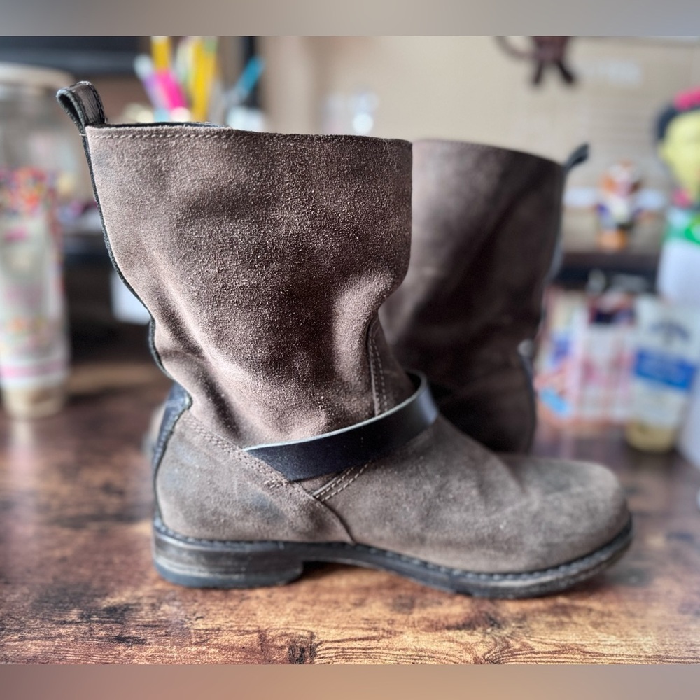 rag & bone brown Suede Moto Boots - Handmade Goodyear Welt - Sz 38 - Picture 6 of 11